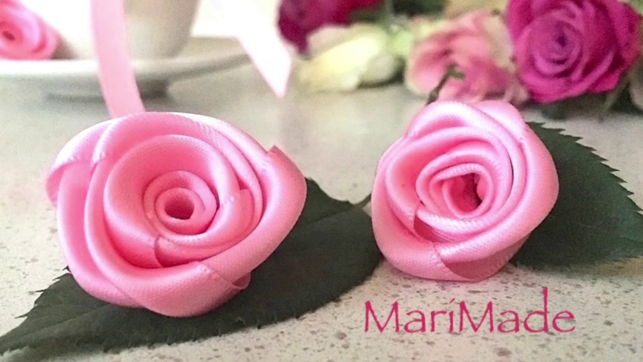 Крученые Розы из Ленты 2.5 см Канзаши Цветы МК Roses 2.5 cm Ribbon