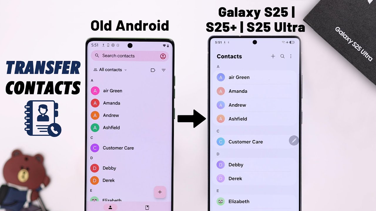 Как перенести контакты со старого Android на новый Samsung Galaxy S25 Ultra/S25+