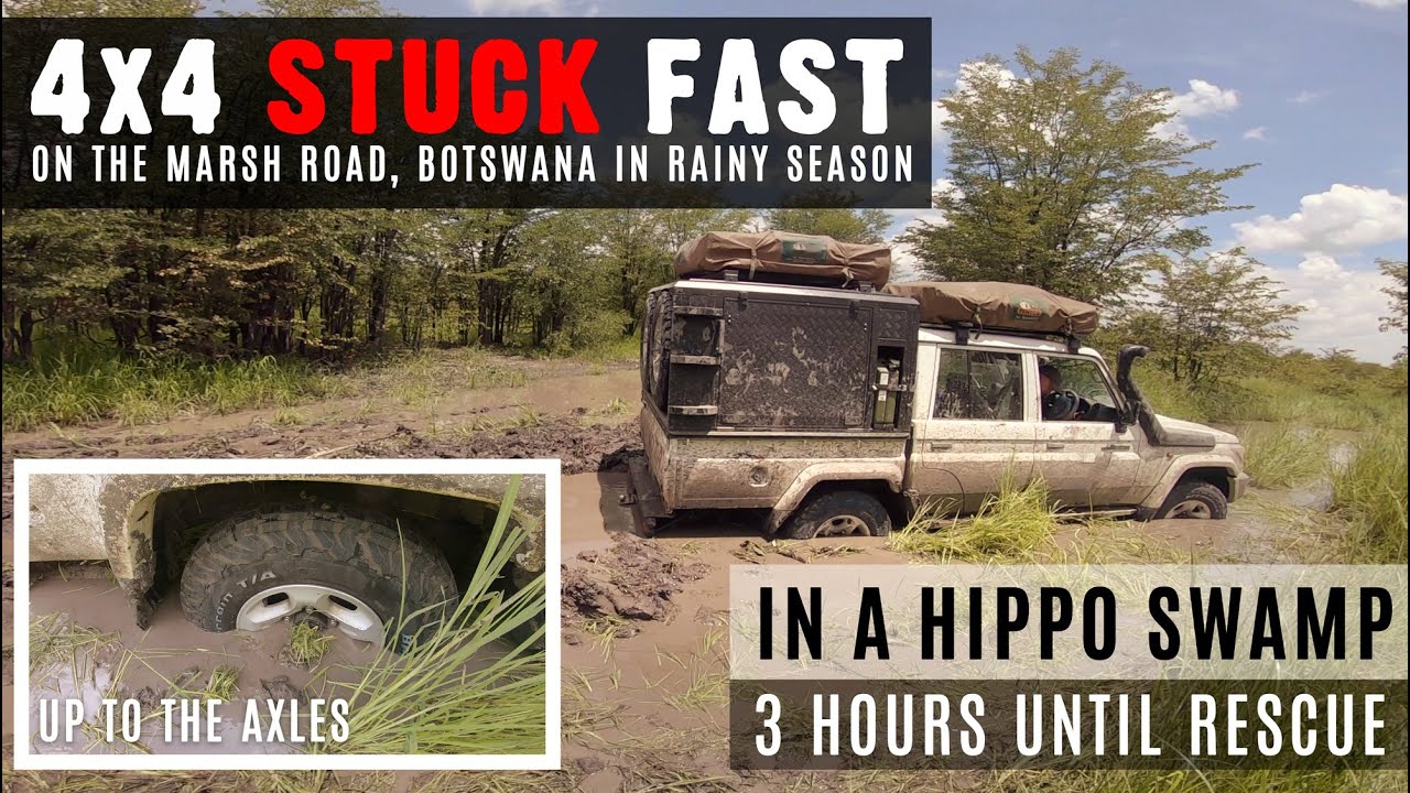 Botswana Self Drive Safari - we got stuck up to the axles in a hippo swamp! 4x4 nightmare in Savuti.