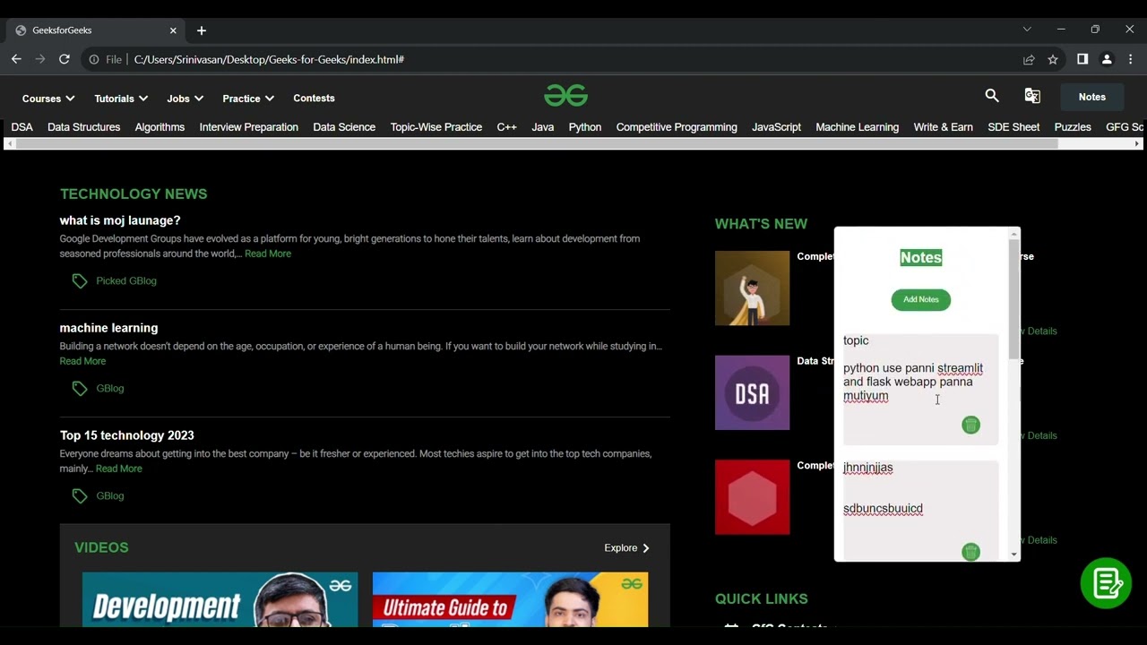 GeekSync: Transformative Learning with Personalized Notes and Tech Insights    #geeksforgeeks