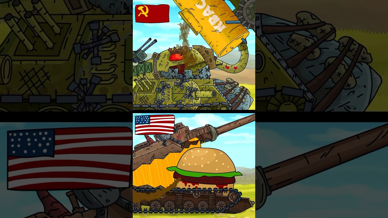 Еда СССР vs Еда США #gerand #КВ44 #еда #мультики_про_танки #shorts