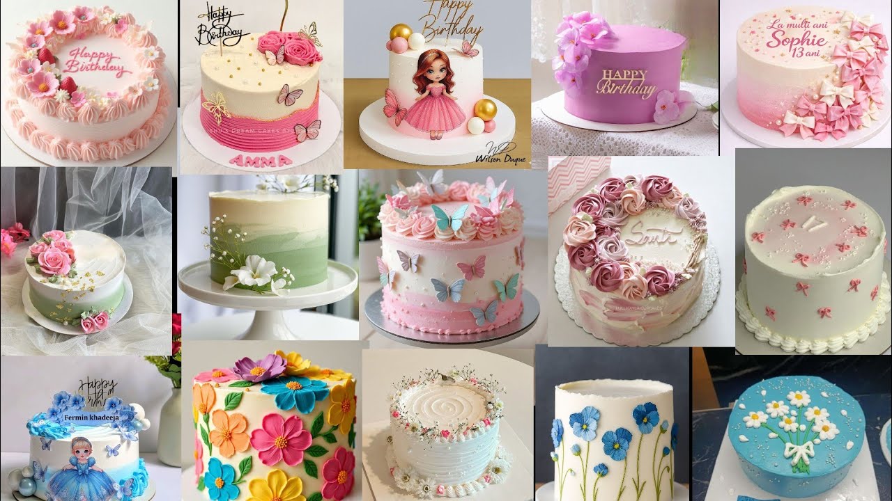 🎂Simple Cake Designs for Girls/Easy & Cute Cake Decorating Ideas/ Beginner Friendly