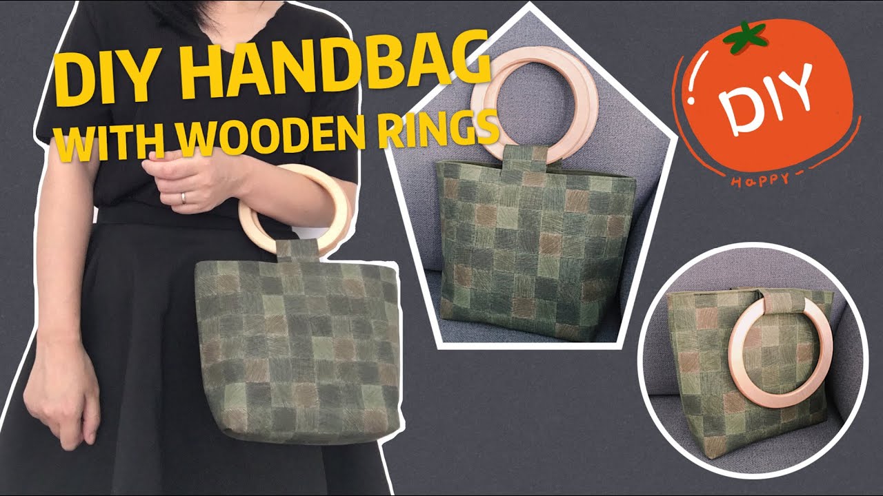 WOODEN RING HANDLE BAG  TUTORIAL｜easy DIY ｜