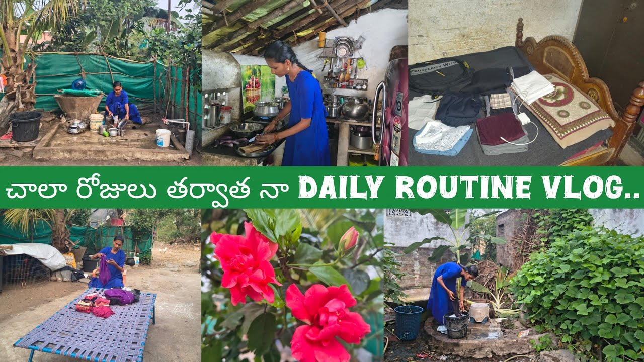 Village house wife daily routine//పల్లెటూరి వాతావరణం🌾//ఉదయం నుండి సాయంత్రం వరకూ నా జీవనా విధానం.....