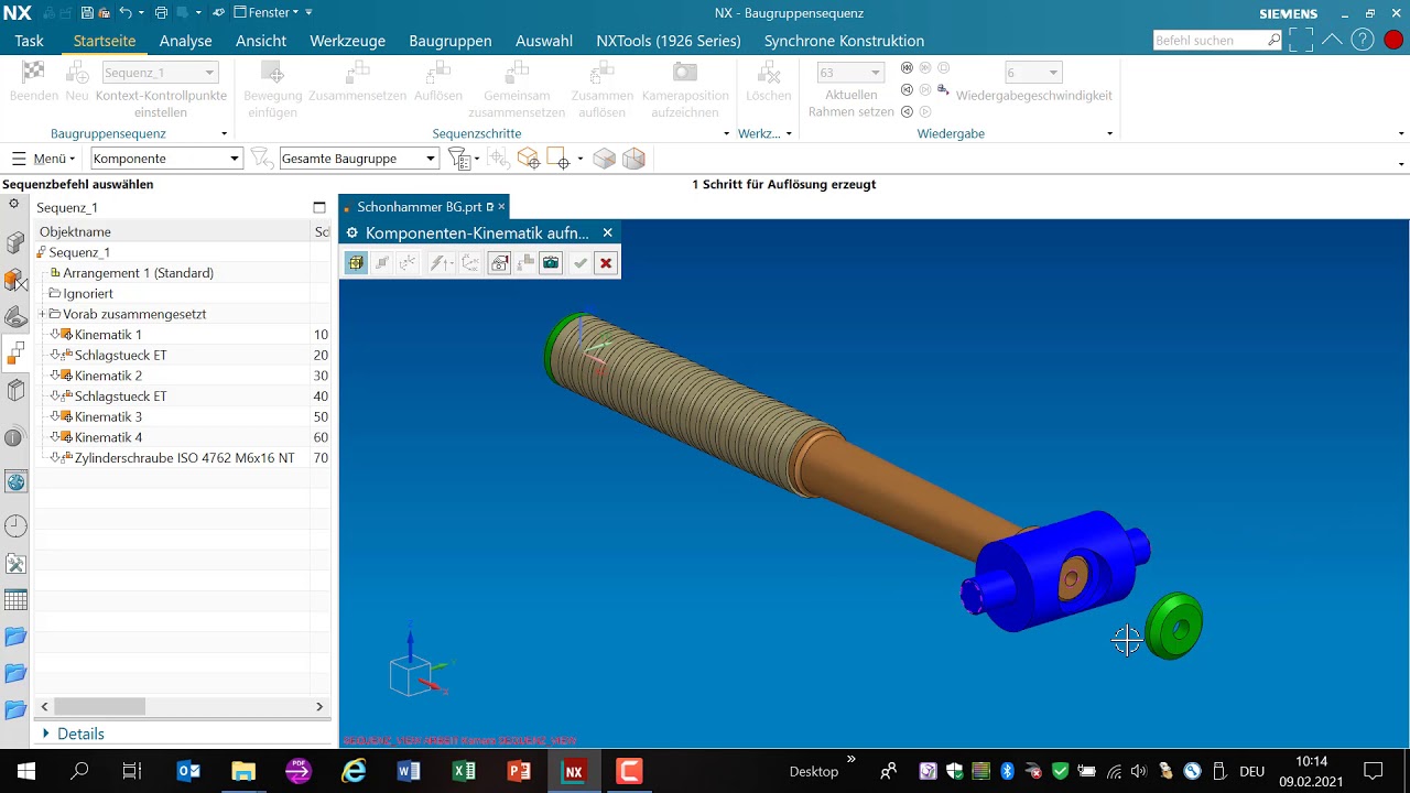 CAD NX Baugruppen Sequenz