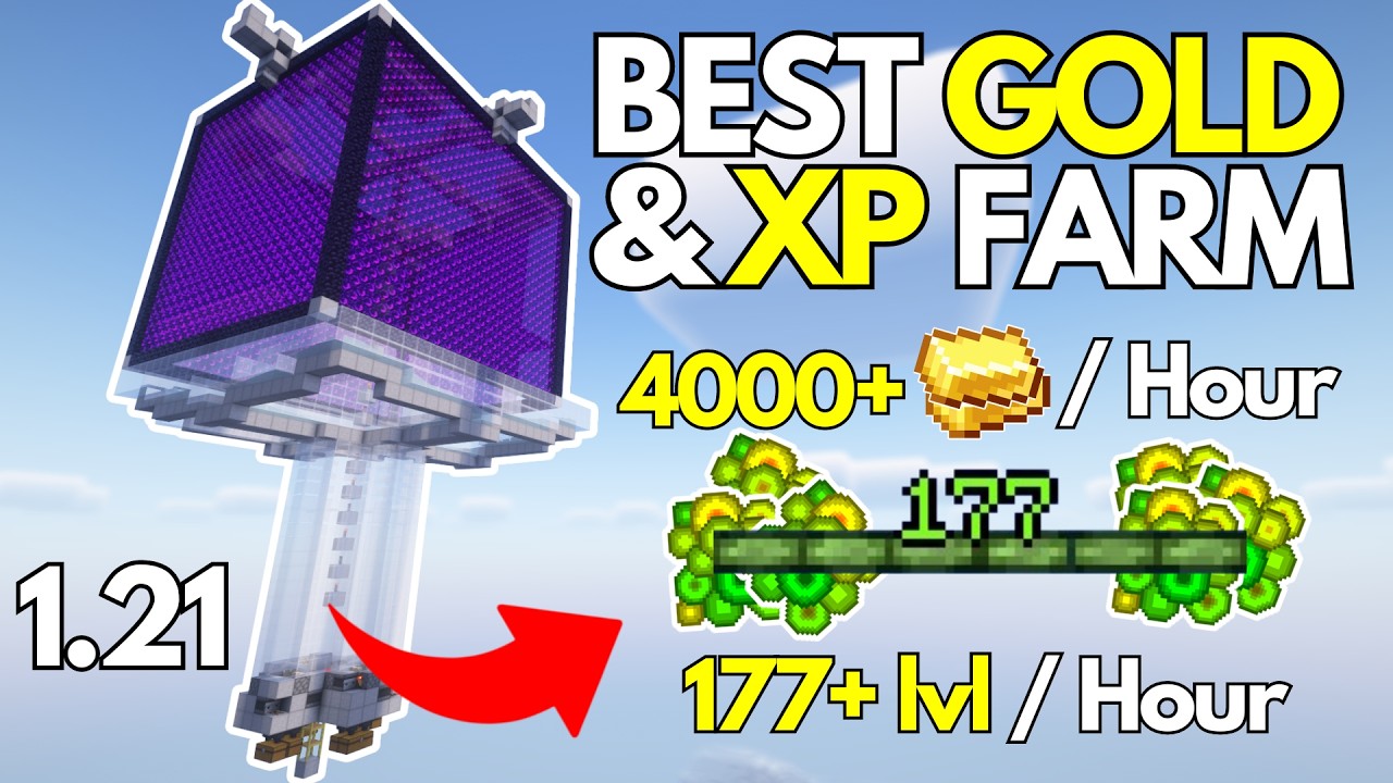 EASIEST XP & GOLD Farm for Minecraft Bedrock 1.21+