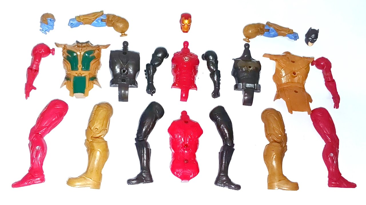 MARVEL LEGENDS ACTION FIGURES, Thanos armor vs Iron-man vs Bat-man 