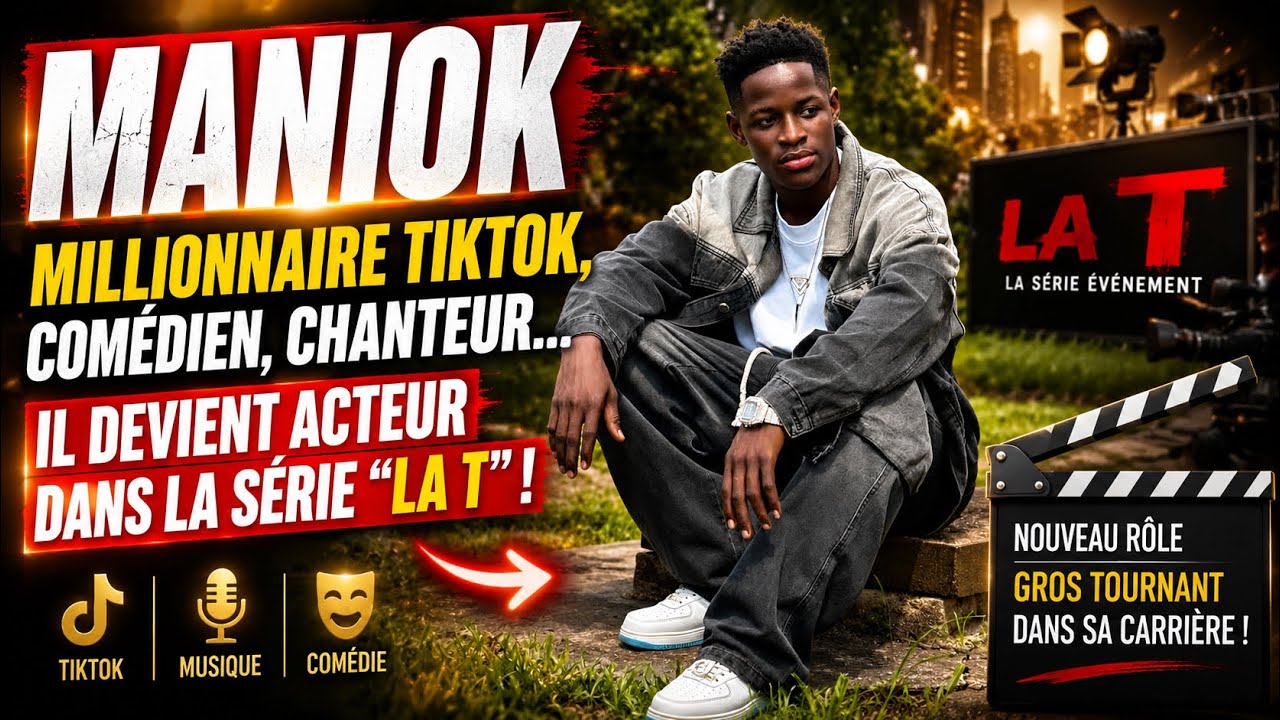 MANIOK COMÉDIEN MILLIONAIRE TIKTOK ET CHANTEUR DÉSORMAIS ACTEUR DANS LA SÉRIE “LA T” 