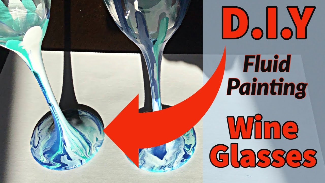 Acrylic Pour Painting on Wine Champagne Glasses - Simple DIY Gift Idea - Drip Painting - Demo