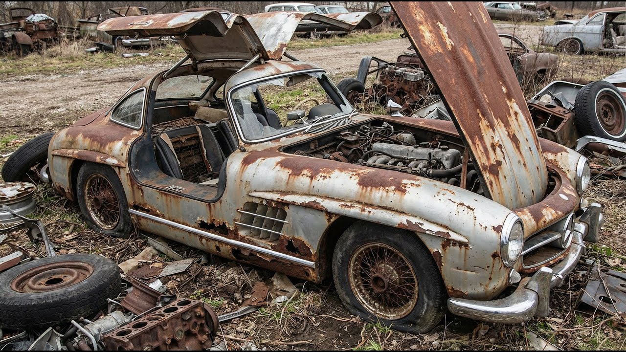 Asmr Car Restoration! Abandoned Mercedes Benz 300 SL Gullwing from Total Disrepair to Looking New