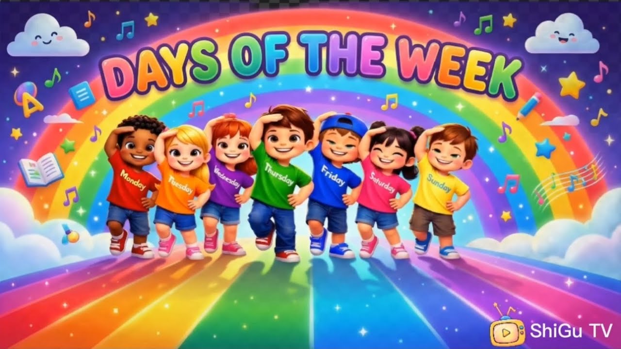 Days of the Week 🌈 | Fun Learning Song for Kids | ShiGu TV