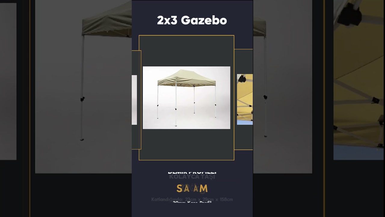 2x3 Katlanır Gazebo &Ccedil;ardak (Dilek Branda)
