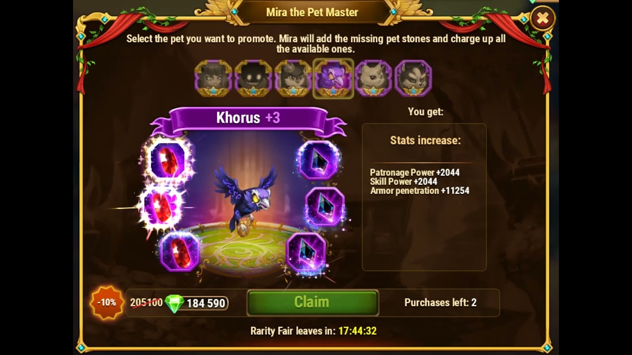 Max-out Khorus to Purple+3 Rank, Mira the Pet Master #HeroWars