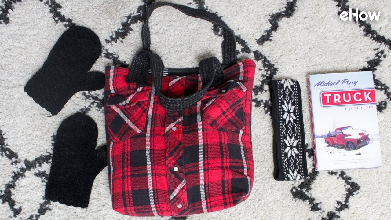 DIY Tote Bag From an Upcycled Flannel Shirt