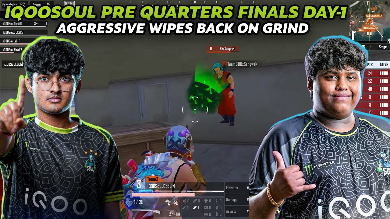 IQOOSOUL🚀PRE-QAURTER FINALS DAY-1✅BACK TO BACK AGGRESSIVE WIPES🫡BACK ON GRIND🔥
