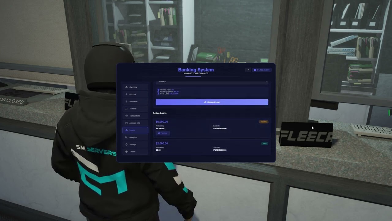 Free FiveM Bank Script For QBcore, ESX & Qboxby 5Mservers.com
