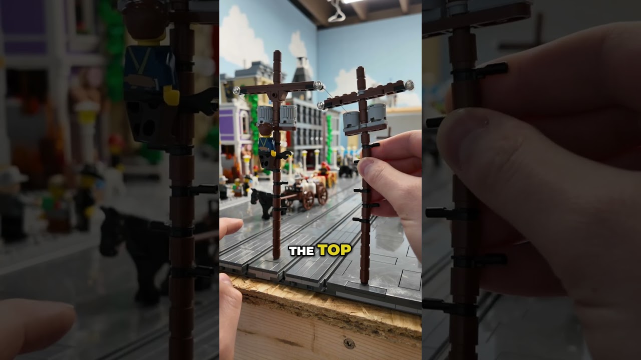 Усиленная конструкция для долговечности моей техники сборки телефонного столба из LEGO.
