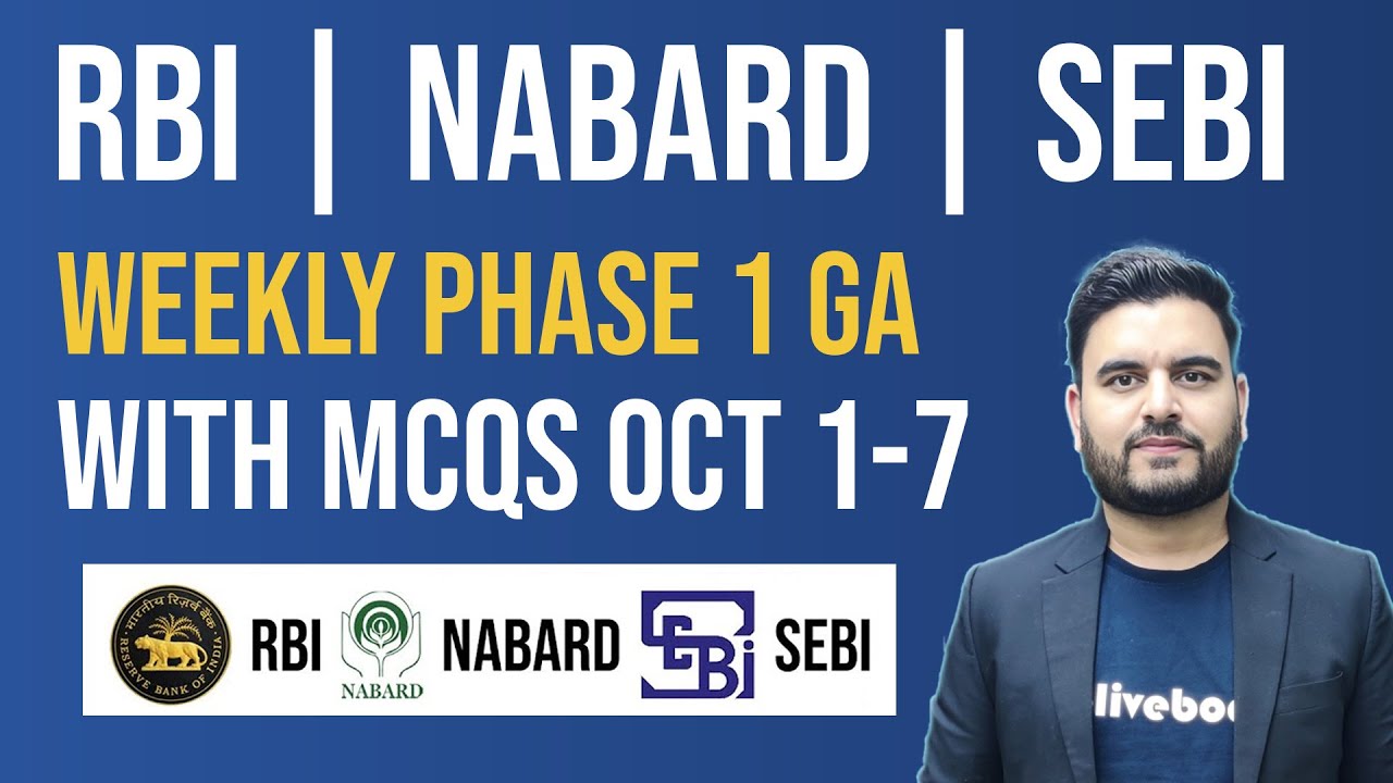 General Awareness | 1 - 7 October | Current Affairs for RBI Grade B 2025 | SEBI | NABARD