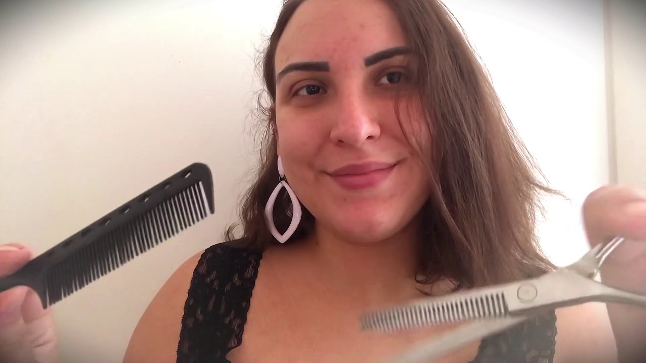 ASMR- Corte de cabelo e chapinha
