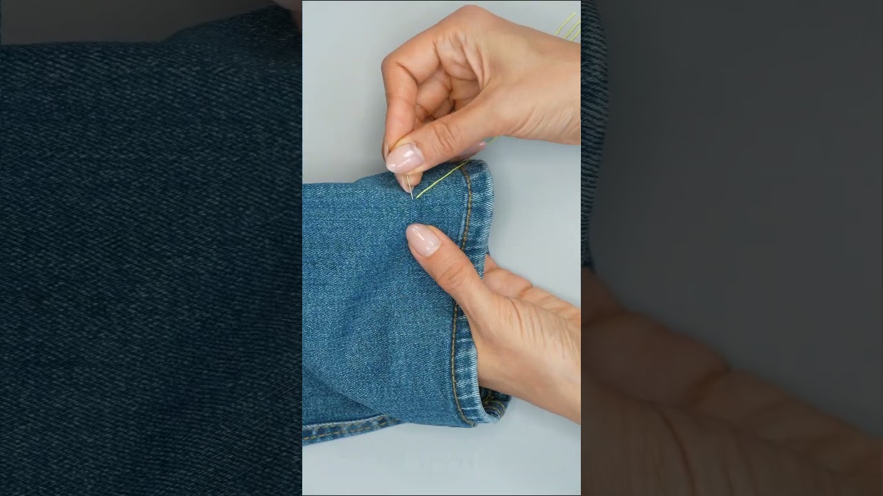 How to hem jeans without cutting the original hem - no sewing machine! Miarti 🧵✂️