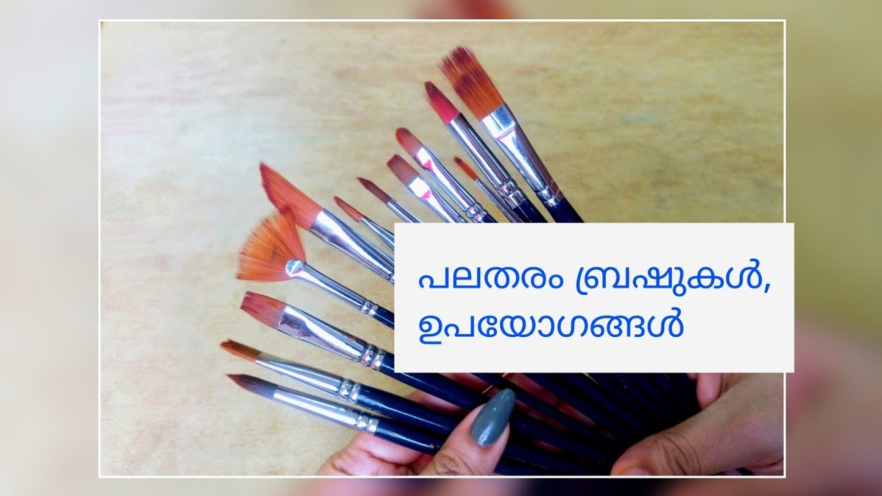 Different types of painting brushes and their uses/malayalam craft videos