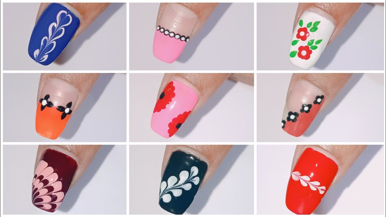 20+ easy nail art without any tool //Step  by step nail art with household items 💅#nailart #nails 