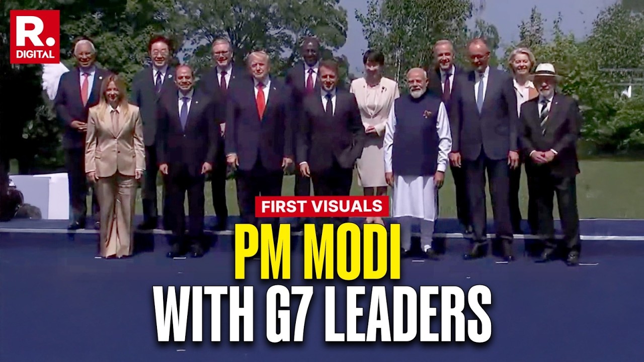 BREAKING: PM Modi Poses For Photo With World Leaders At G7 Summit In Evian, France | First Visuals