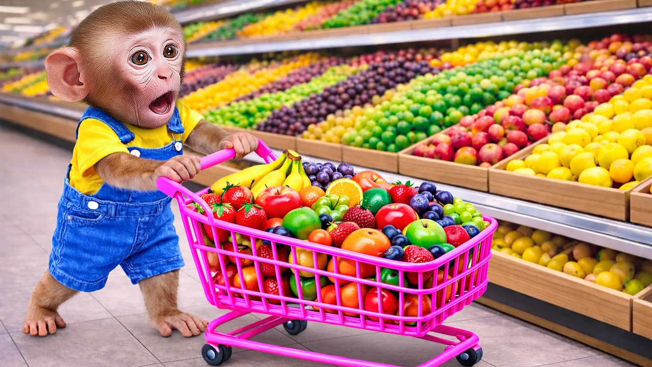 Mono NEO lleva oro al mercado para comprar frutas… ¡pero lo pierde todo! 🍓💰😲  | MONO NEO ESP