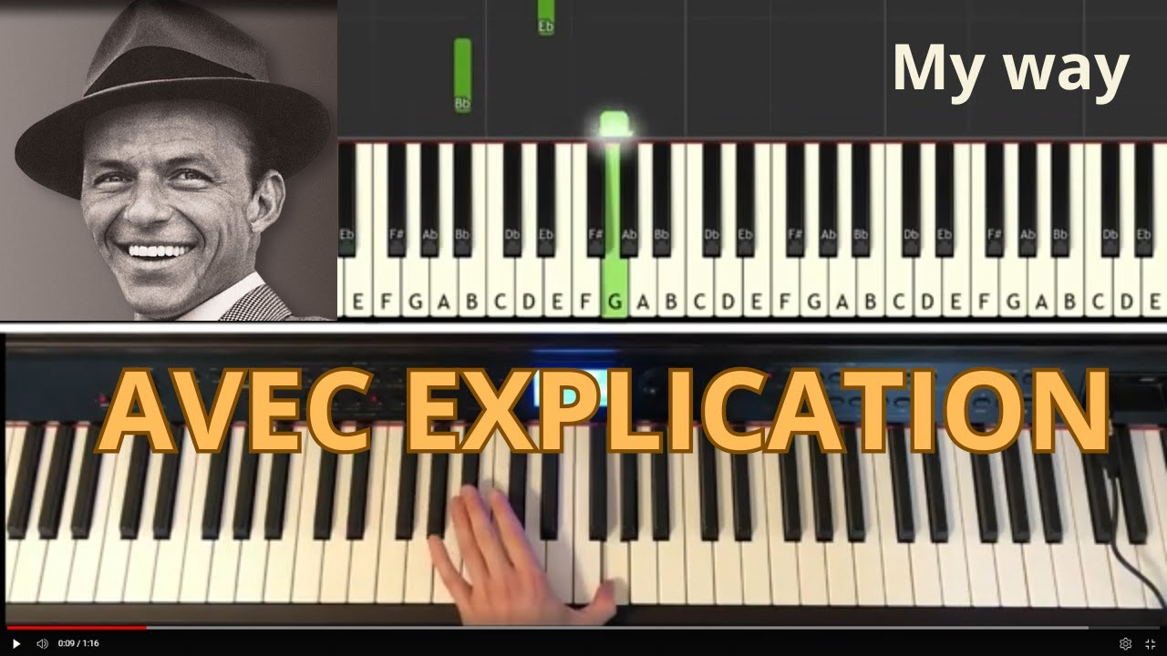 My way - F.Sinatra, E.Presley, Comme d'habitude - C.François, comment jouer au piano, piano tutoriel