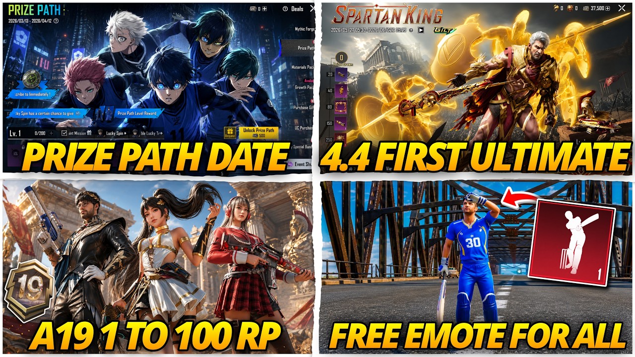 😱 NEXT PRIZE PATH RELEASE DATE / A19 ROYAL PASS 1 TO 100 REWARDS / BGMI 4.4 UPDATE