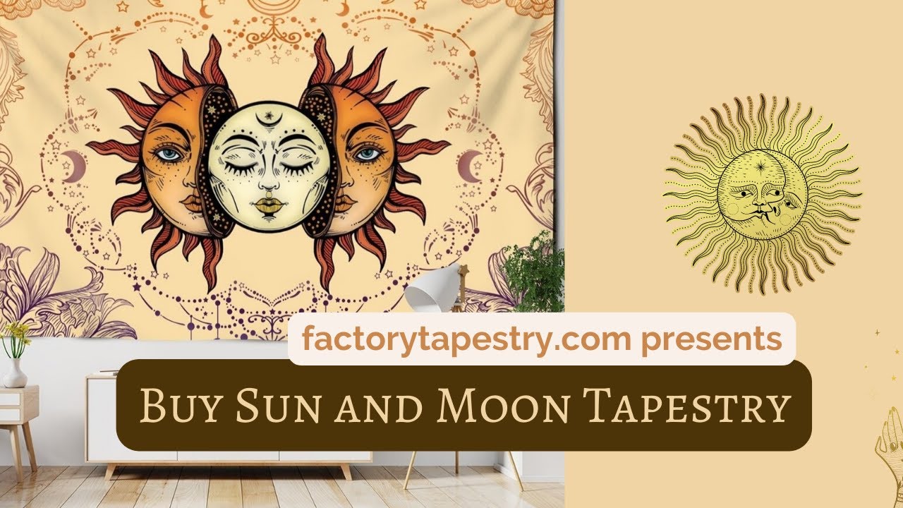 Buy Sun and Moon Tapestry | Wall Hanging Decor | Sun and Moon Mandala | Factorytapestry.com