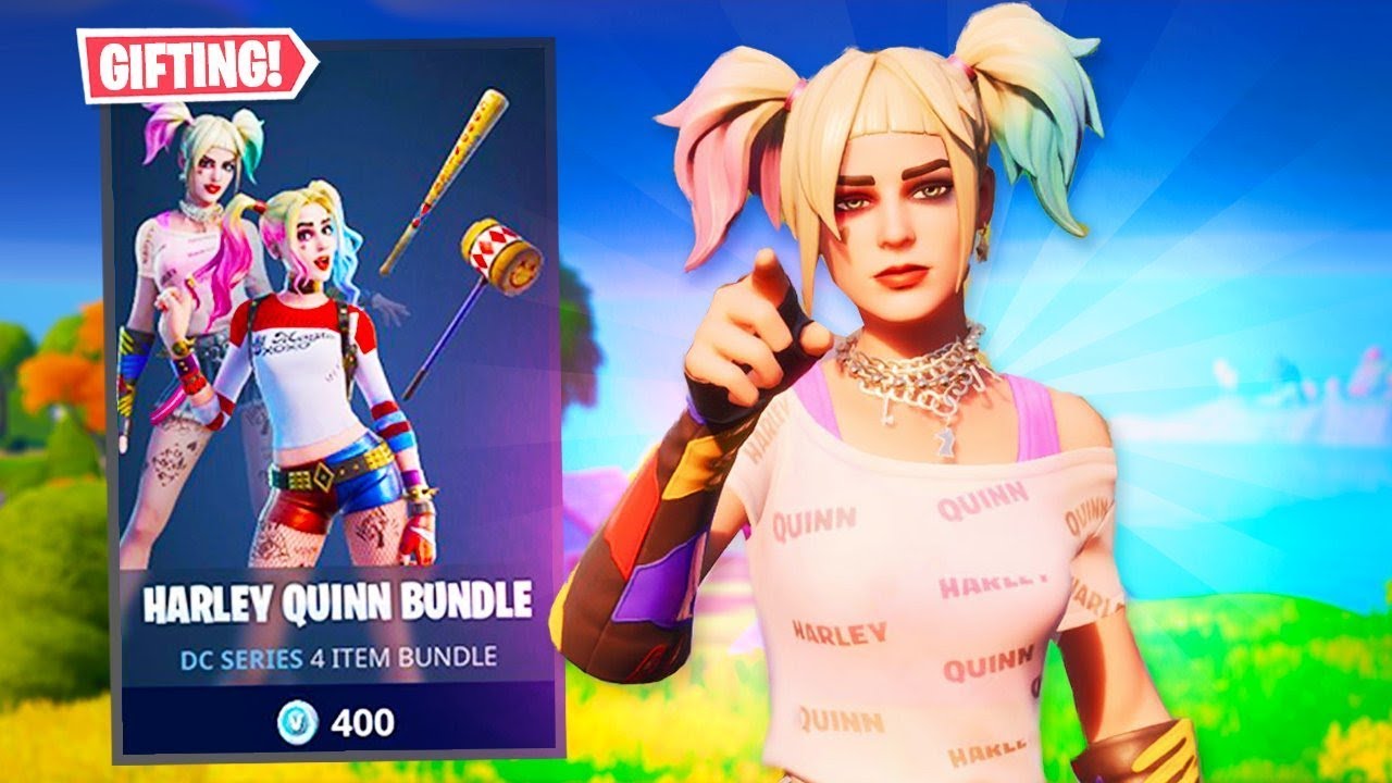 GIFTING *NEW* HARLEY QUINN BUNDLE! (Fortnite Item Shop)