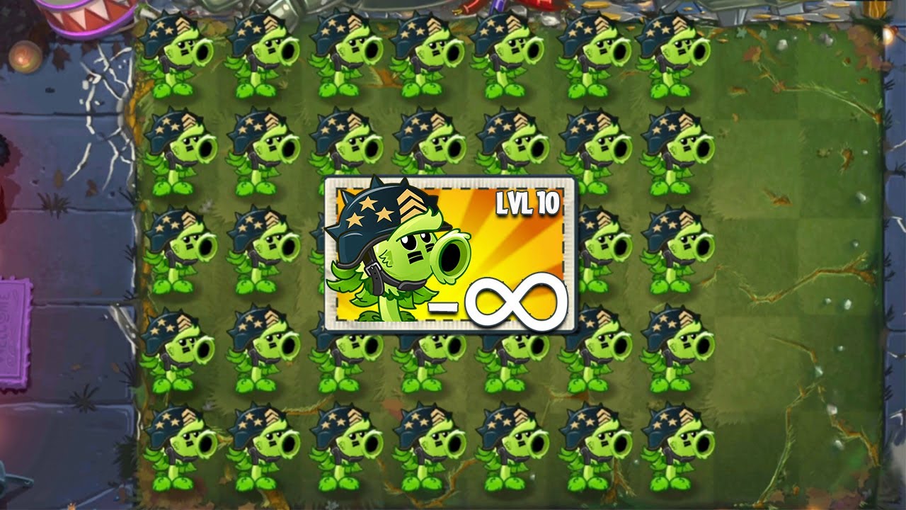 PvZ 2 Power Up - All Plants Level 100 use 1 Power Up Vs Explorer Zombie Level 35