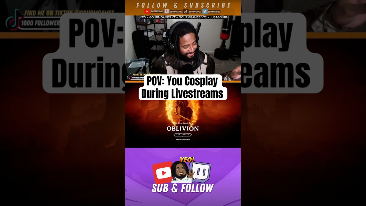 POV: Stream Cosplay ❤️ #gourmgames #gourmclips #funnygaming #videogames #oblivion #cosplay #skyrim
