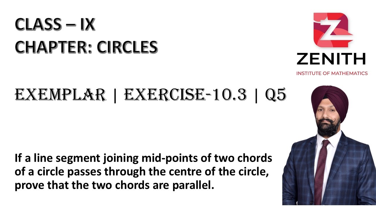 If a line segment joining mid-points of two chords of a circle passes through the......Ex 10 3 Q5