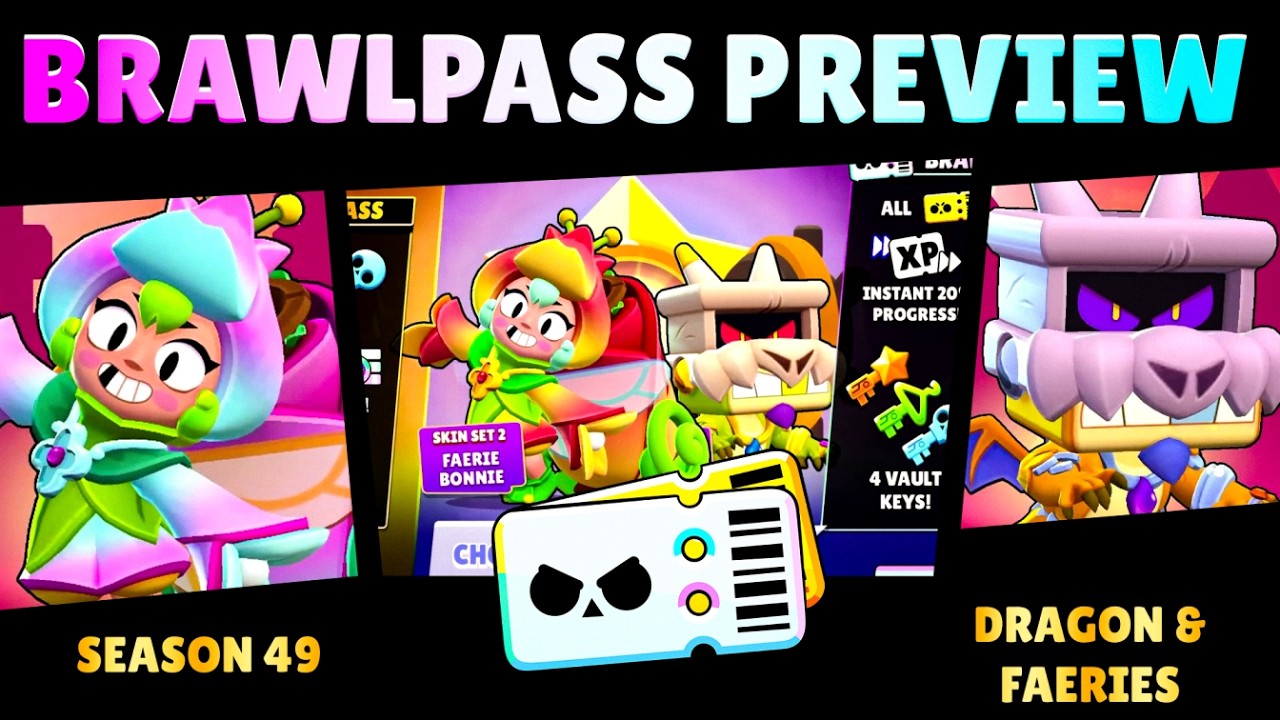 Early Look: Season 49 Bonnie & Griff Brawl Pass (Brawl Stars)