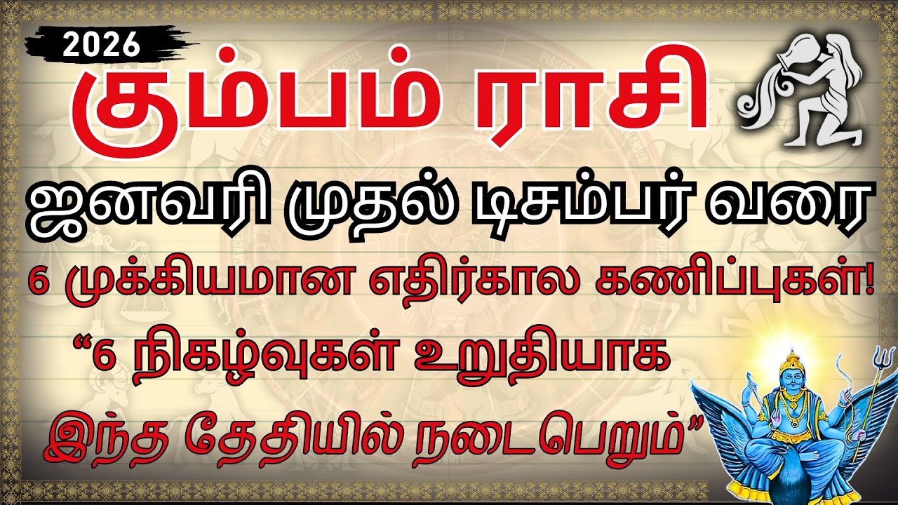 கும்பம் ராசி: இந்த தேதிகளை குறித்து வைத்துக்கொள்ளுங்கள்! 6 முக்கிய மாற்றங்கள் உறுதி!