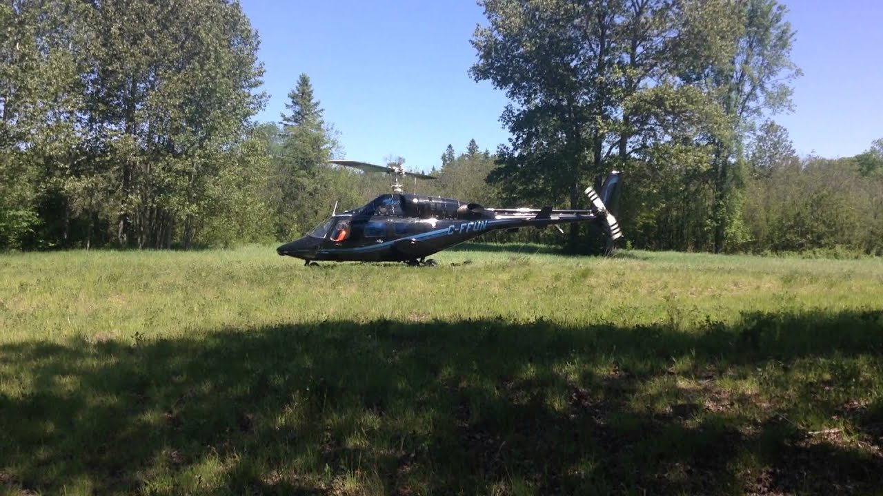 Helicopter bell 222 take off