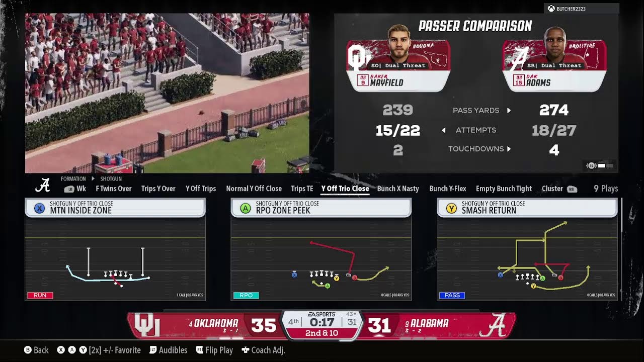 NCAA Never Dies 26 Dynasty -  Week 6, 2029 - chillgate28 vs BUTCHER2323
