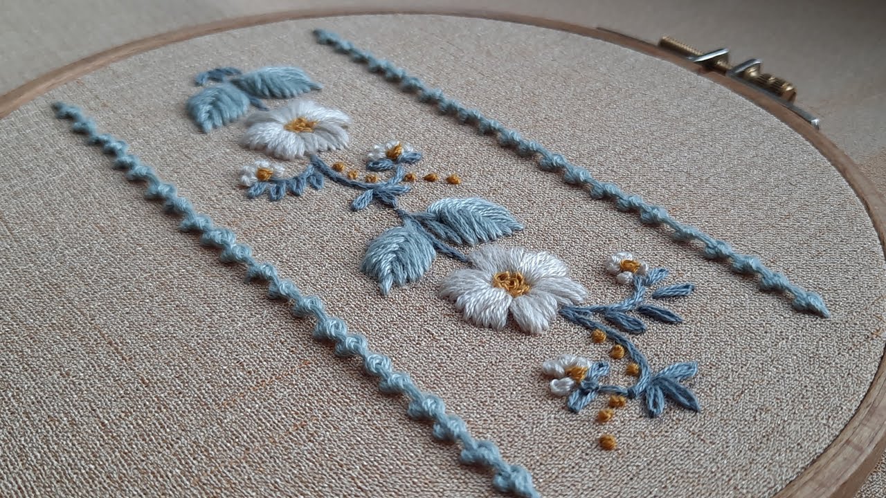 Flower Border Embroidery in 5 Steps - Super Simple Stitches