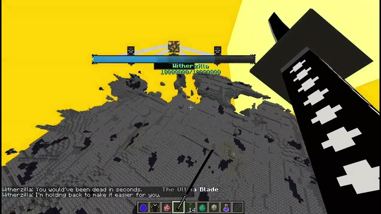 Destroying 10000000 Health Witherzilla with 1M+ damage ultima blade