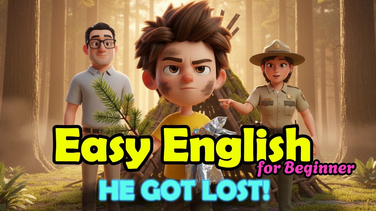 Lost at Night in the Woods - Easy English Survival Story | #easyenglish