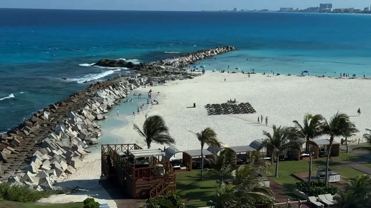 A beach balcony view from Hyatt Ziva Cancun, Mexico | May 2024 //