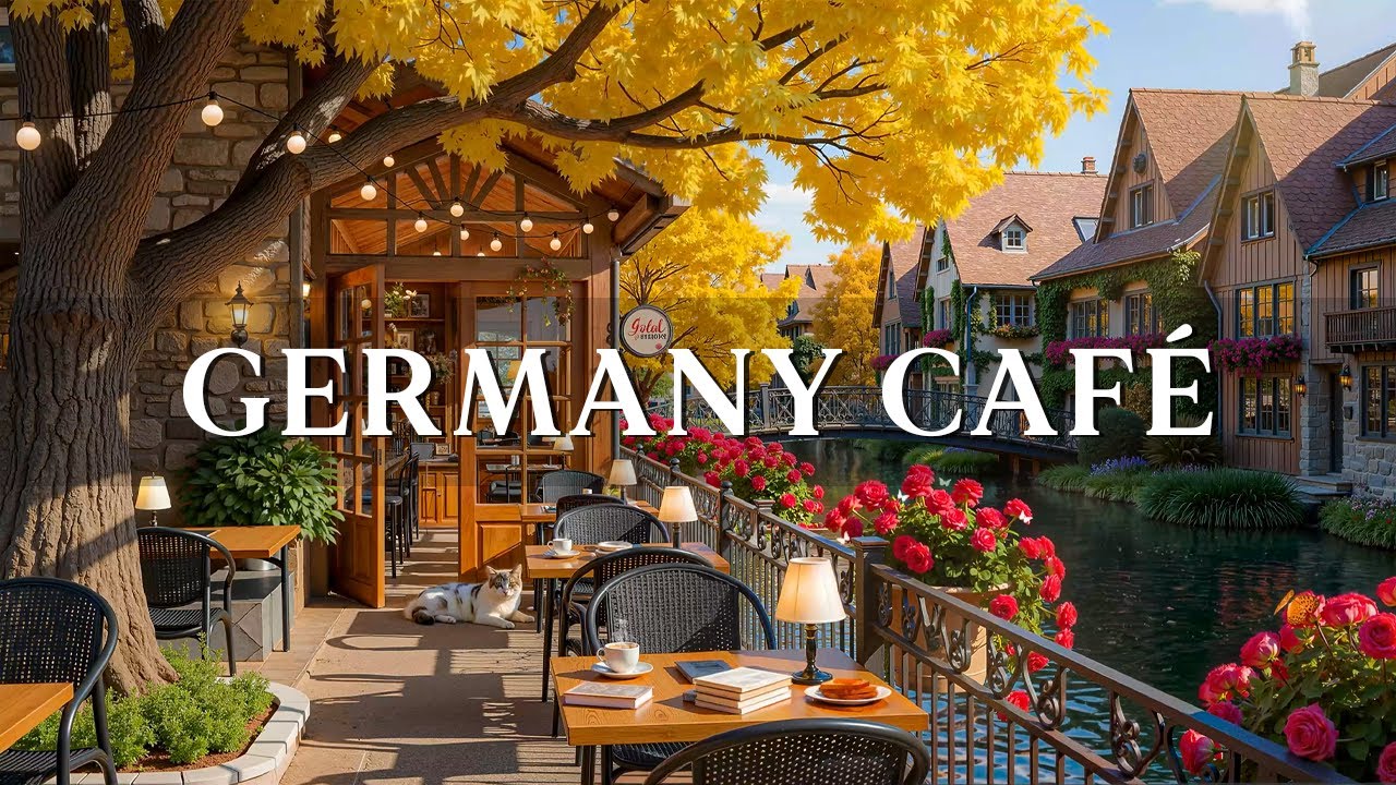Autumn Riverside Caf&eacute; in Germany 🍂 Smooth Jazz & Bossa Nova Music for Relaxation