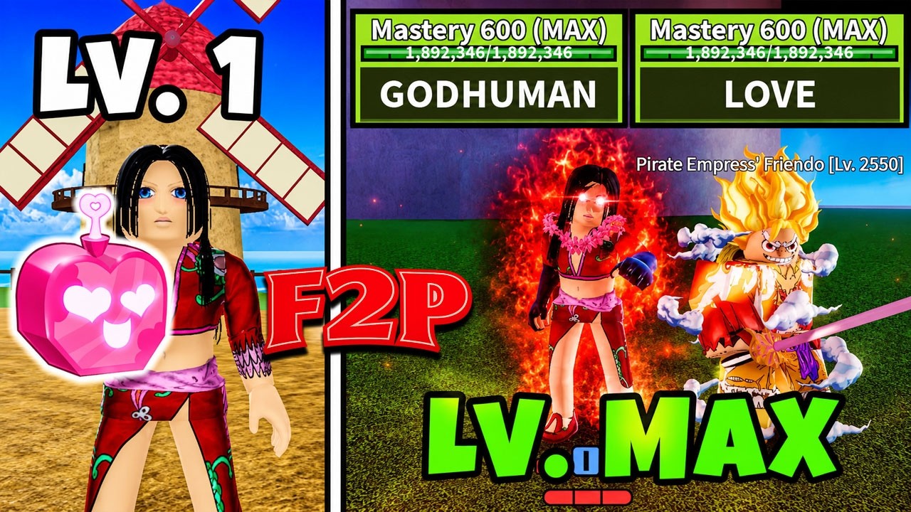 F2P Noob to Pro as Boa Hancock | Mastered Love Fruit & God Human | Unlocked Human V4 Full Awakening!