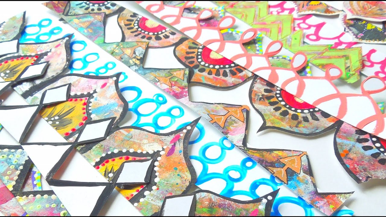 ✂️📖✏️ Recycled Artsy Journal Page Borders ✏️📖✂️ a Fave Art Journaling Warm Up Technique