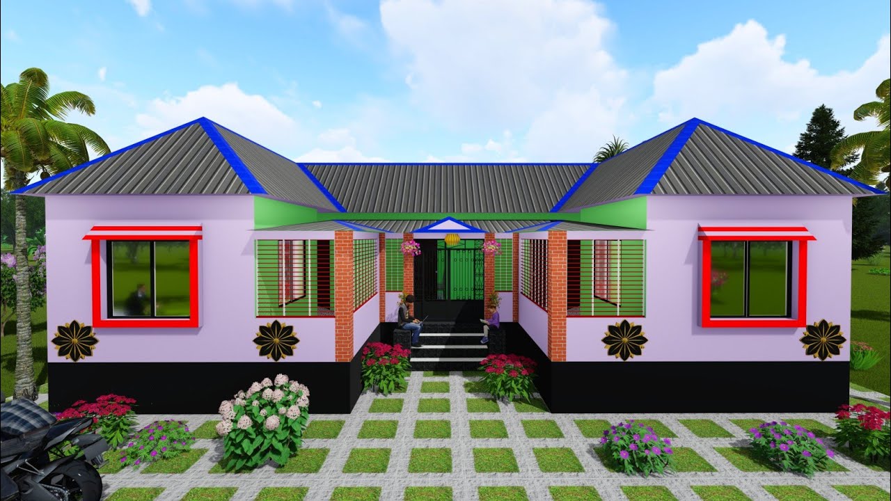 4 bedroom tin set house design 2023 bangladesh | খুবই কম খরচে সুন্দর আধুনিক টিনশেড বাড়ির ডিজাইন।