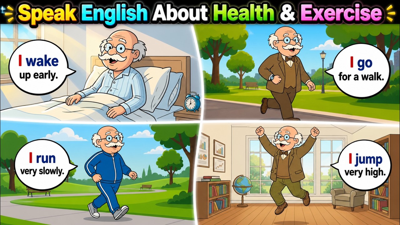 English for Health & Daily Exercise | Shadowing Practice for Speaking | Grandpa Teaches English
