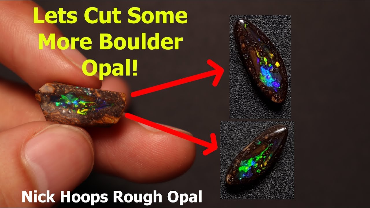 Rough Multicoloured Boulder Opal Ring Stone Carving Start To Finish (Nick Hoops Boulder Opal)