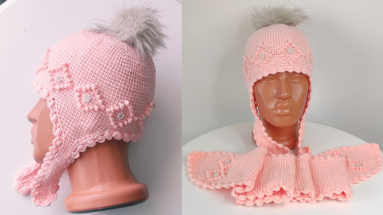 Örgü Bere-Atkı Yapılışı (1. Bölüm) / Tunus İşi Bere Knitting Beret-Scarf Making #handmade #örgü